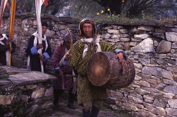 The drummer leading the procession