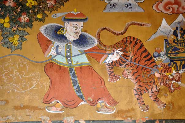 Painting of the Mongolian and the tiger, entrance wall